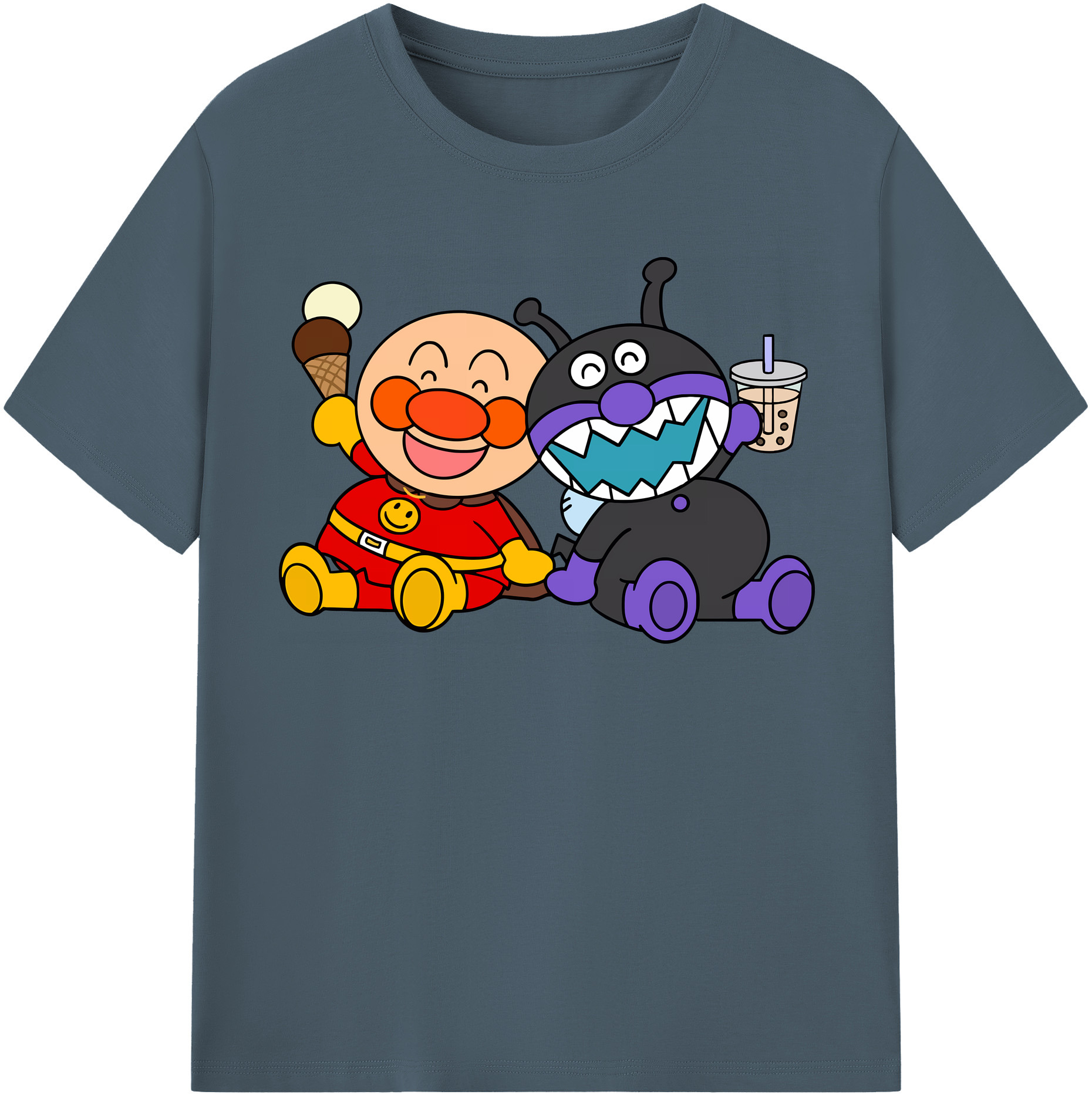 （画像用） アンパンマン Anpanman 綿100％半袖Tシャツ（フロントプリント）